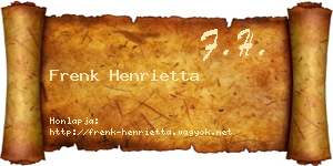Frenk Henrietta névjegykártya